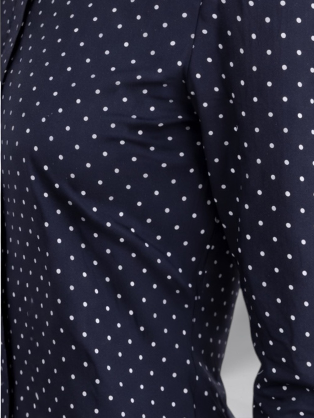 Women's Navy Polka Dot Button-Down Shirt - Picture 10 of 13